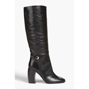 TORY BURCH Buckled pebbled-leather boots brown size 9